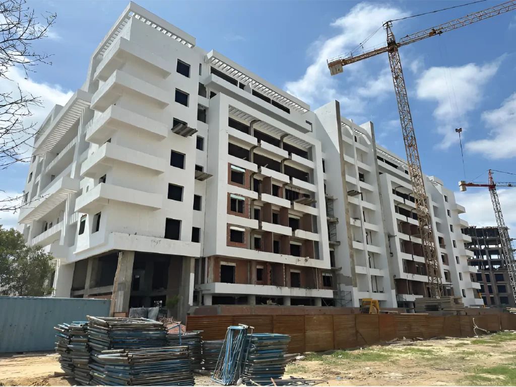 Ensemble immobilier R+8 construit par Méditerranée de Bâtiments Hammamet